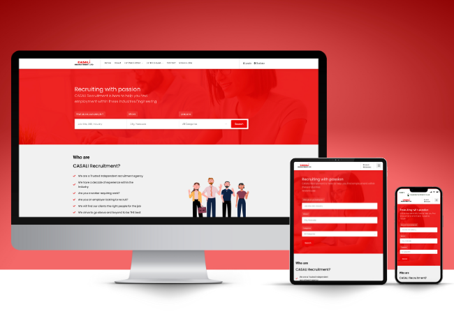 Casali Recruitment website visual